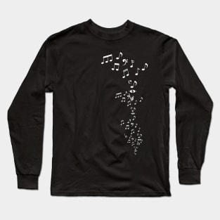 Flying Notes White Long Sleeve T-Shirt